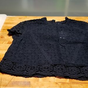 Two Lace style tops, Burgundy and Black